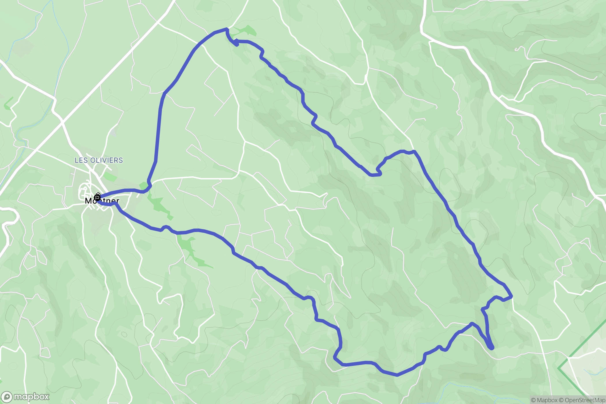 Montner : carte du parcours de randonnée - France