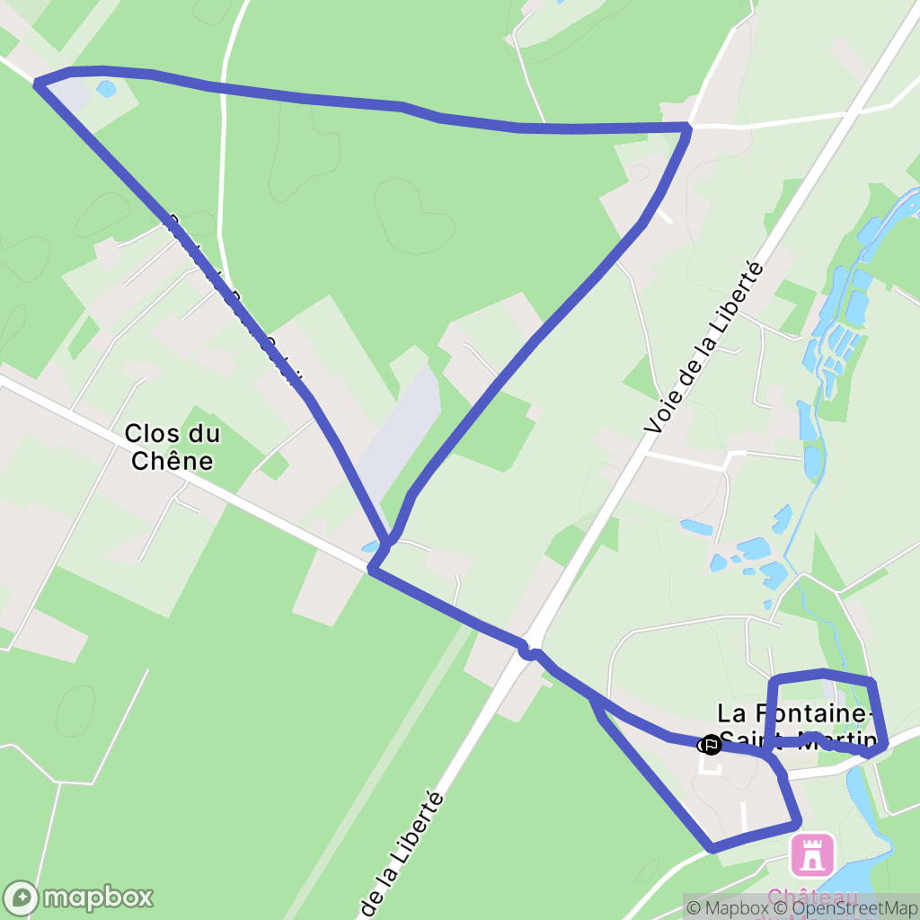 La Fontaine-Saint-Martin : carte du parcours de randonnée - France