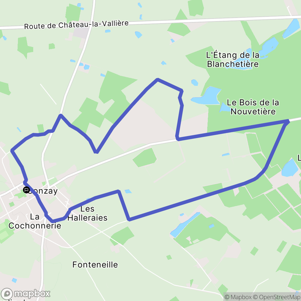 Sonzay : carte du parcours de randonnée - France