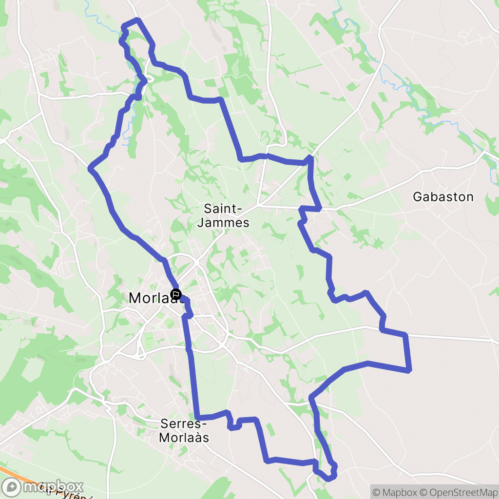 Morlaas : carte du parcours de randonnée - France