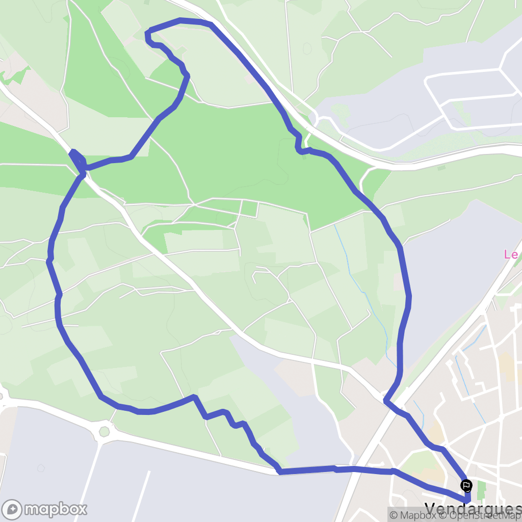 Vendargues : carte du parcours de randonnée - France