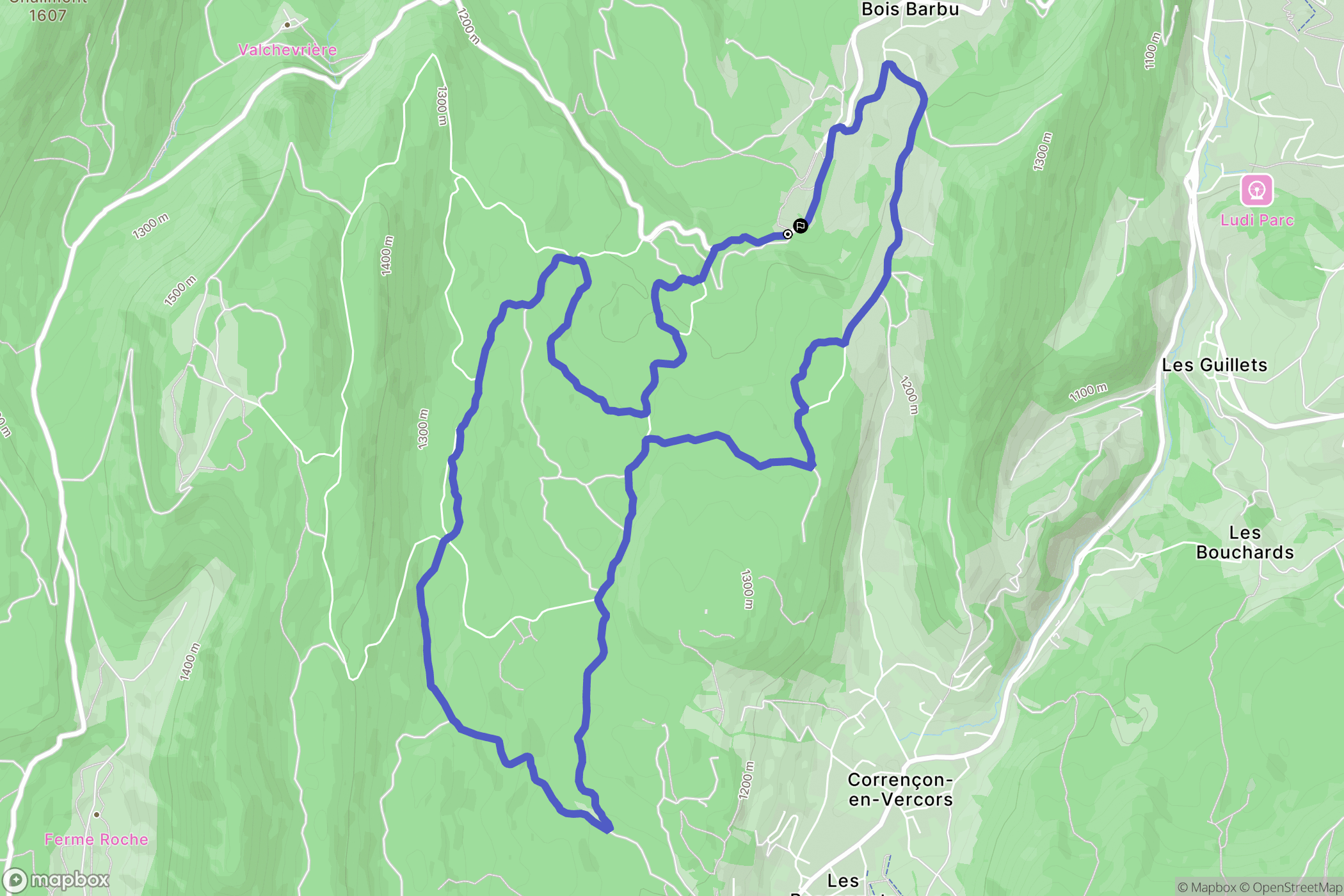 Villard-de-Lans : carte du parcours de randonnée - France