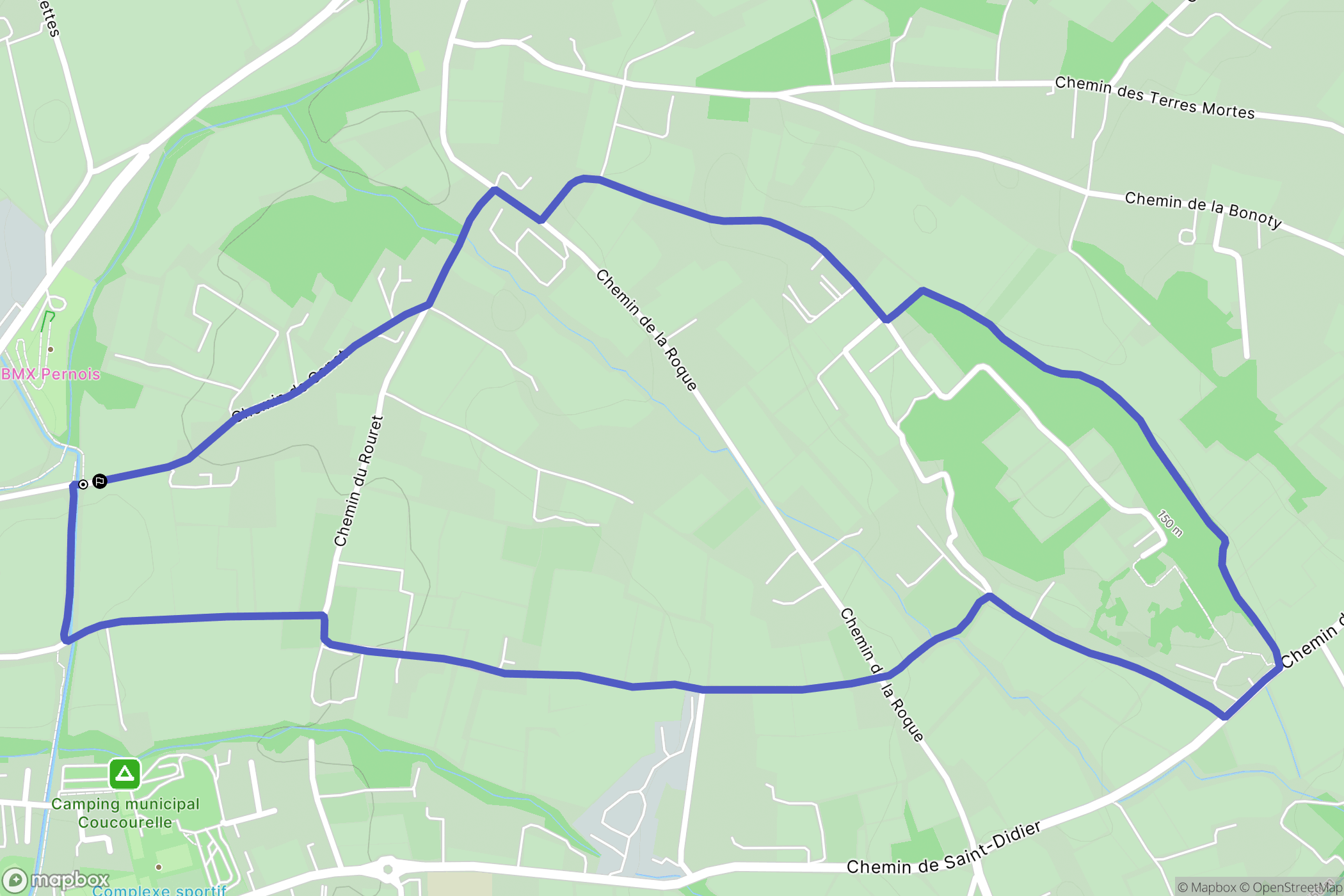 Pernes-les-Fontaines : carte du parcours de randonnée - France