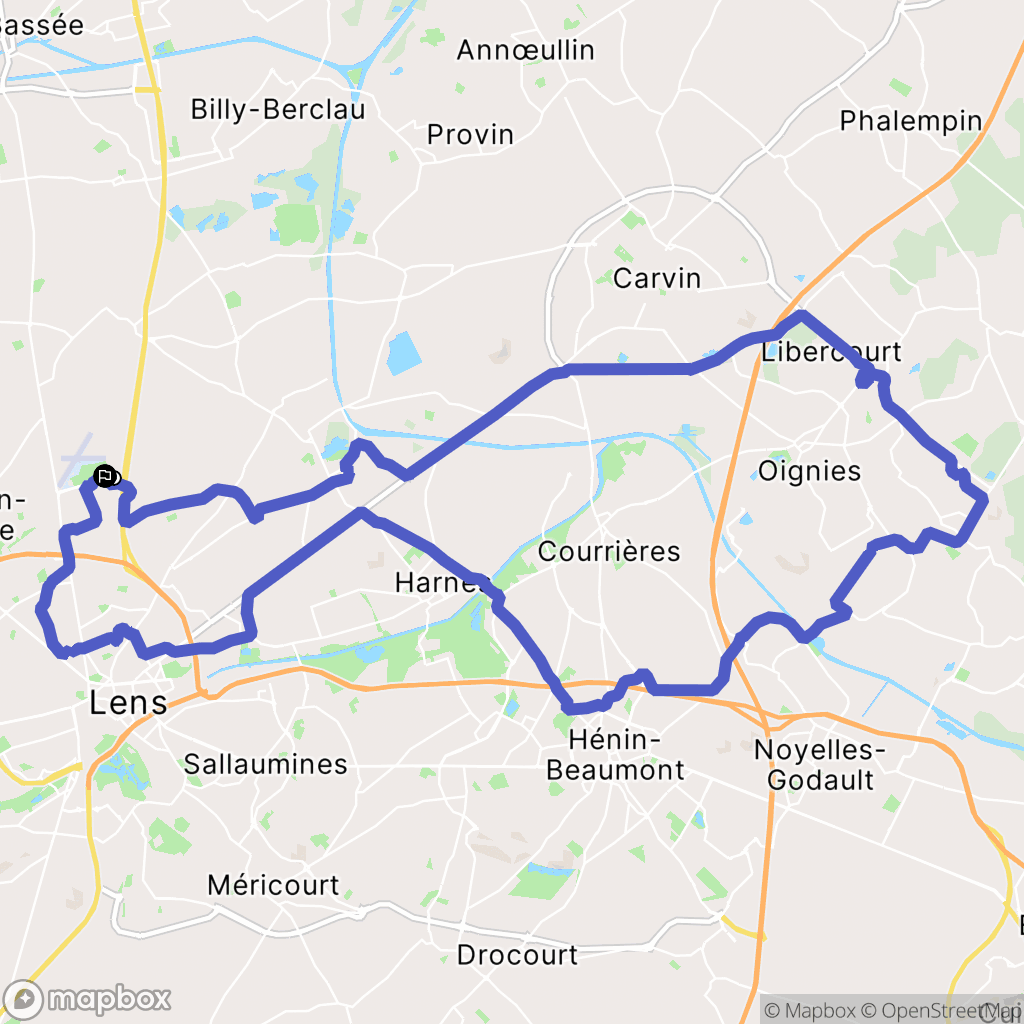 Vendin-le-Vieil : carte du parcours de randonnée - France