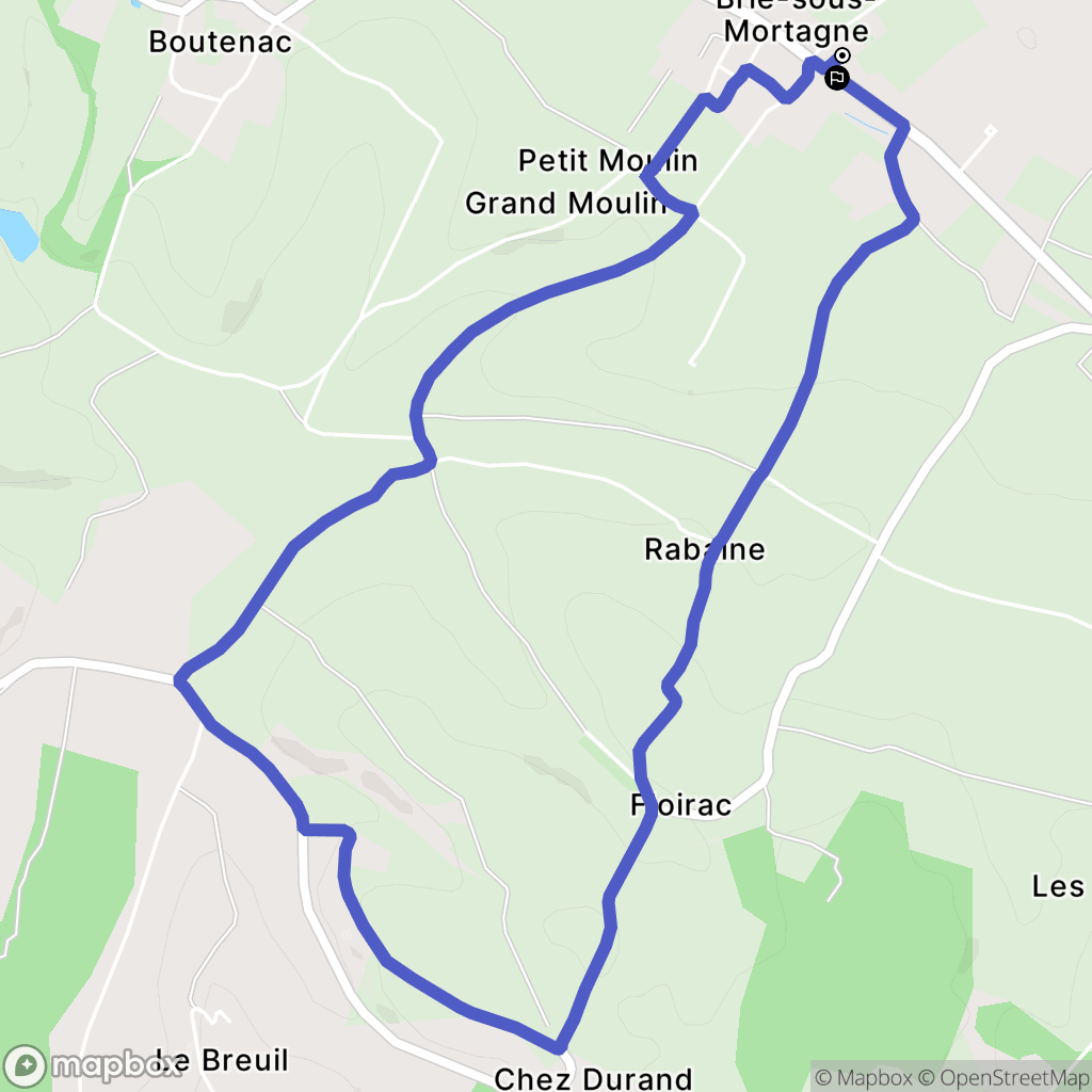 Brie-Sous-Mortagne : carte du parcours de randonnée - France