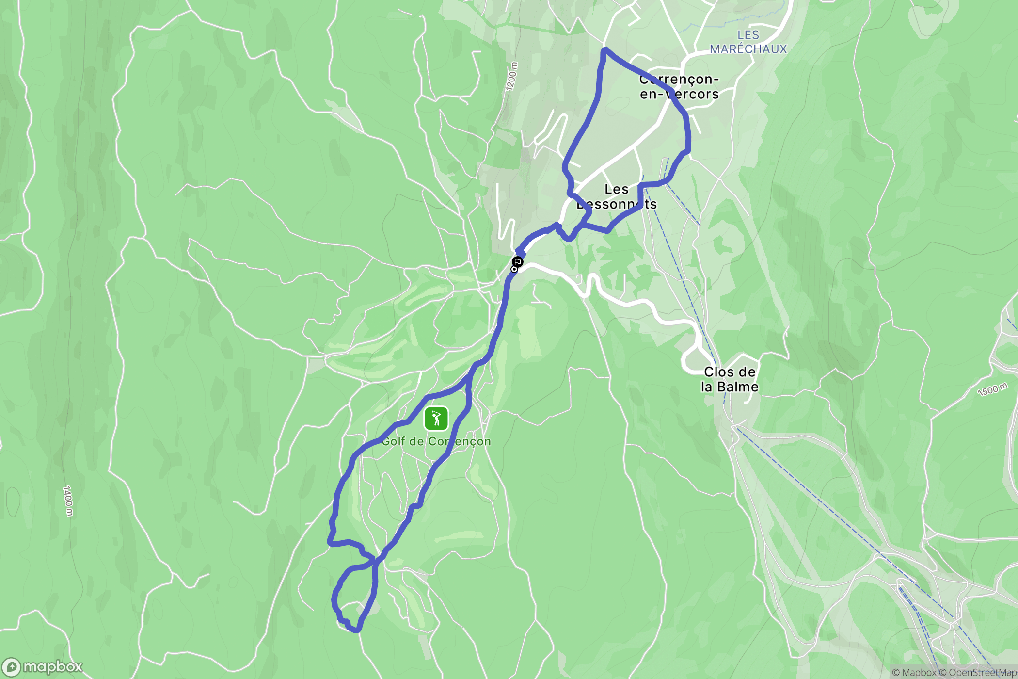 Corrençon-en-Vercors : carte du parcours de randonnée - France