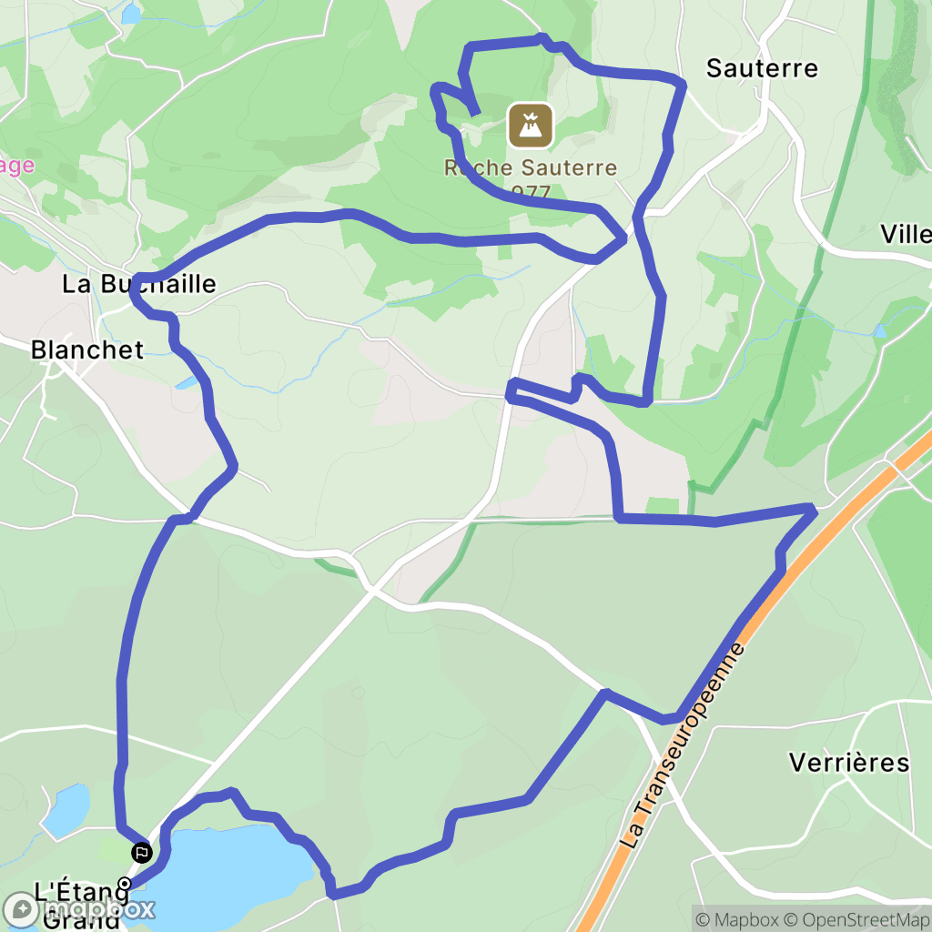 Pulvérières : carte du parcours de randonnée - France