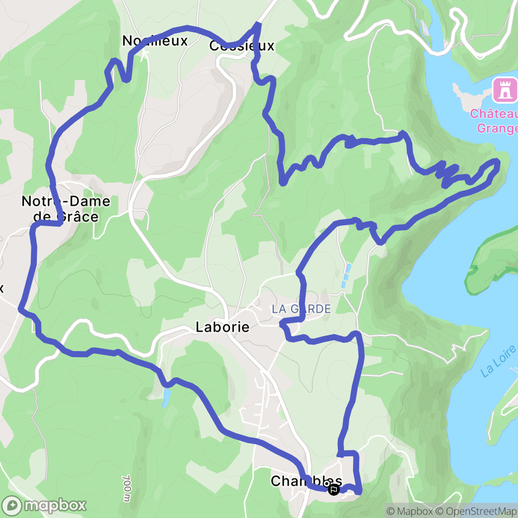 Chambles : carte du parcours de randonnée - France