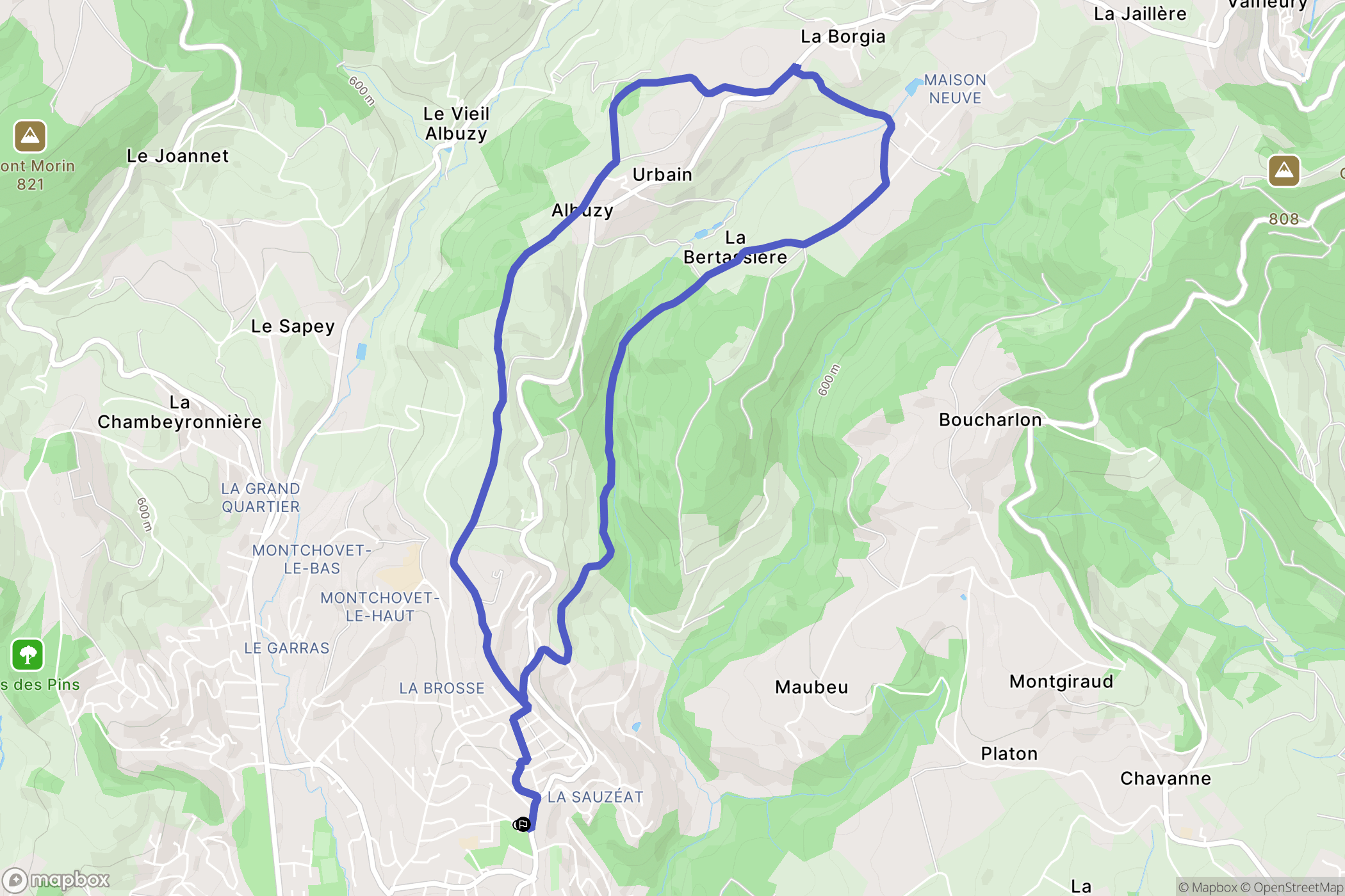 Sorbiers : carte du parcours de randonnée - France