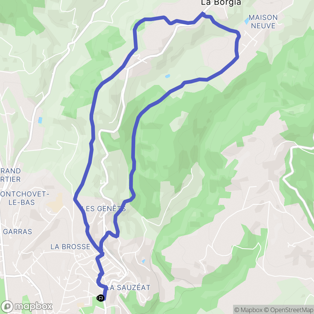 Sorbiers : carte du parcours de randonnée - France