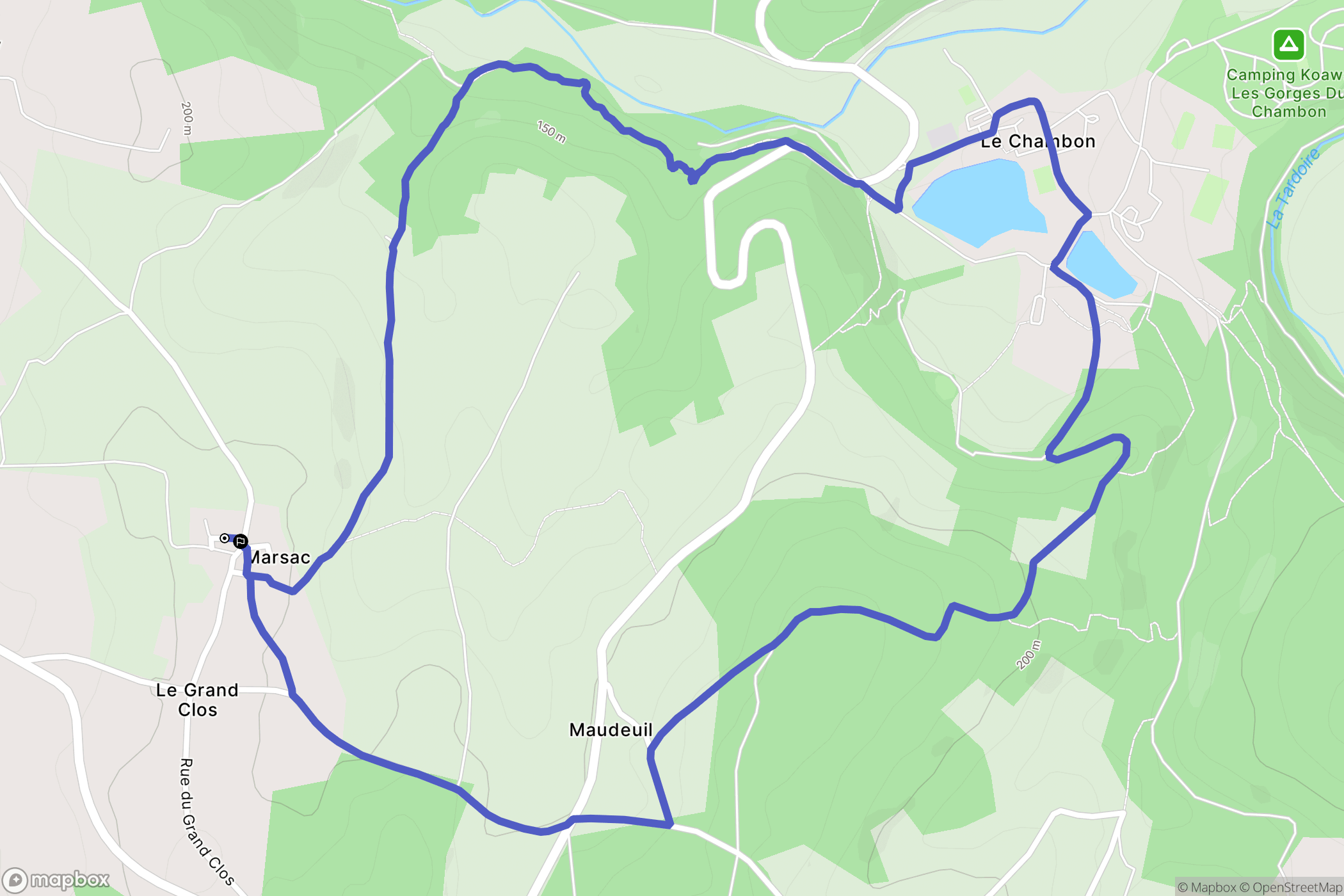 Eymouthiers : carte du parcours de randonnée - France