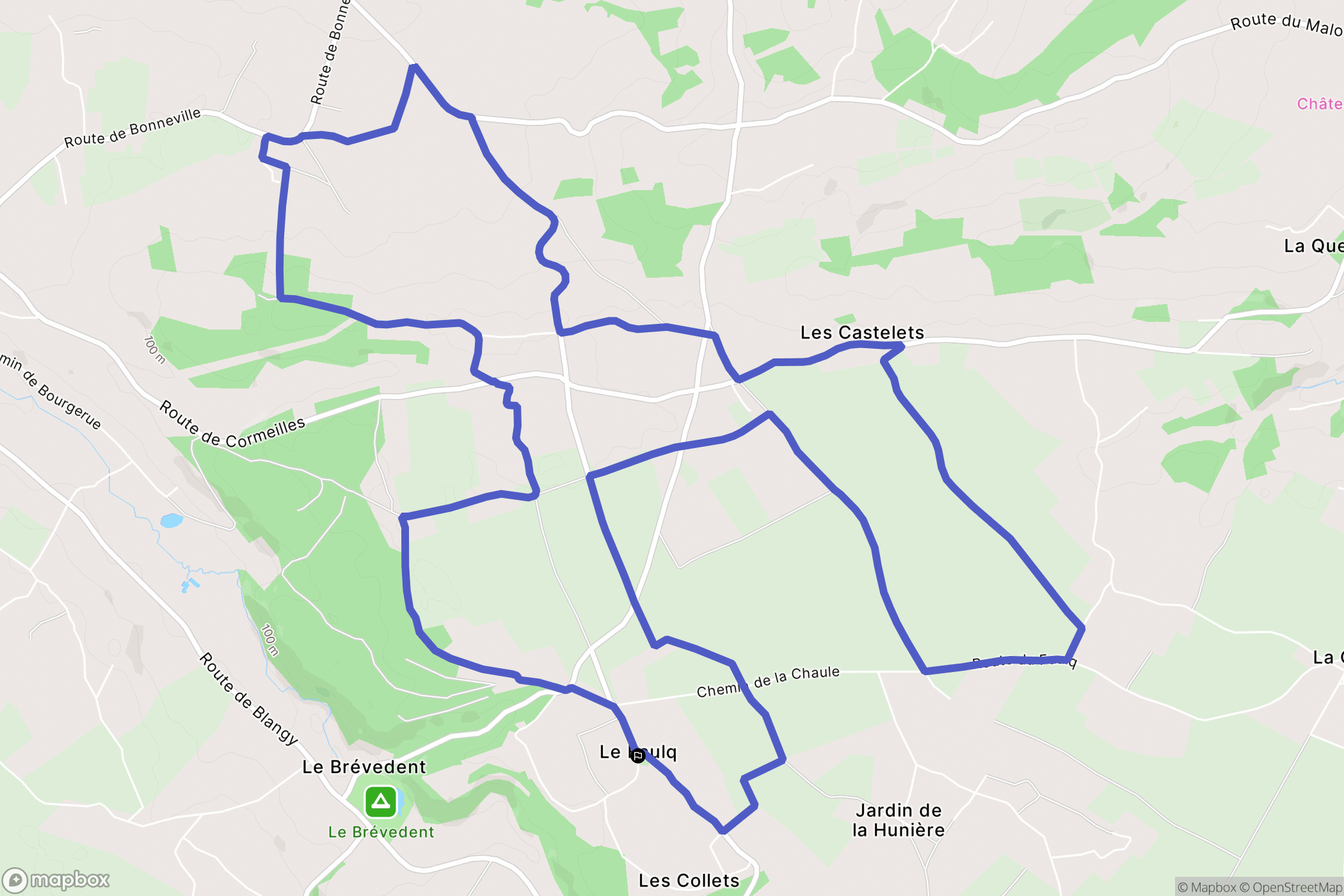 Le Faulq : carte du parcours de randonnée - France