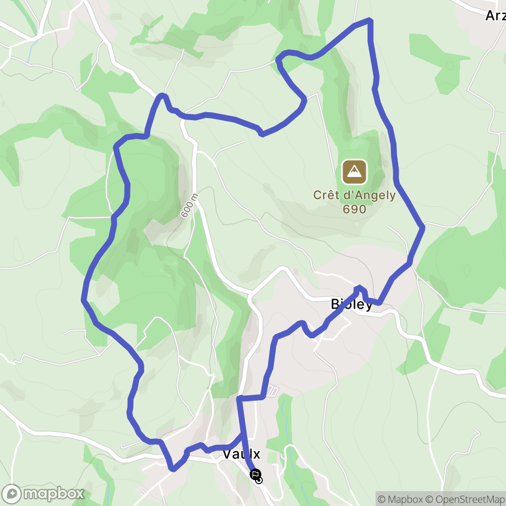Vaulx : carte du parcours de randonnée - France
