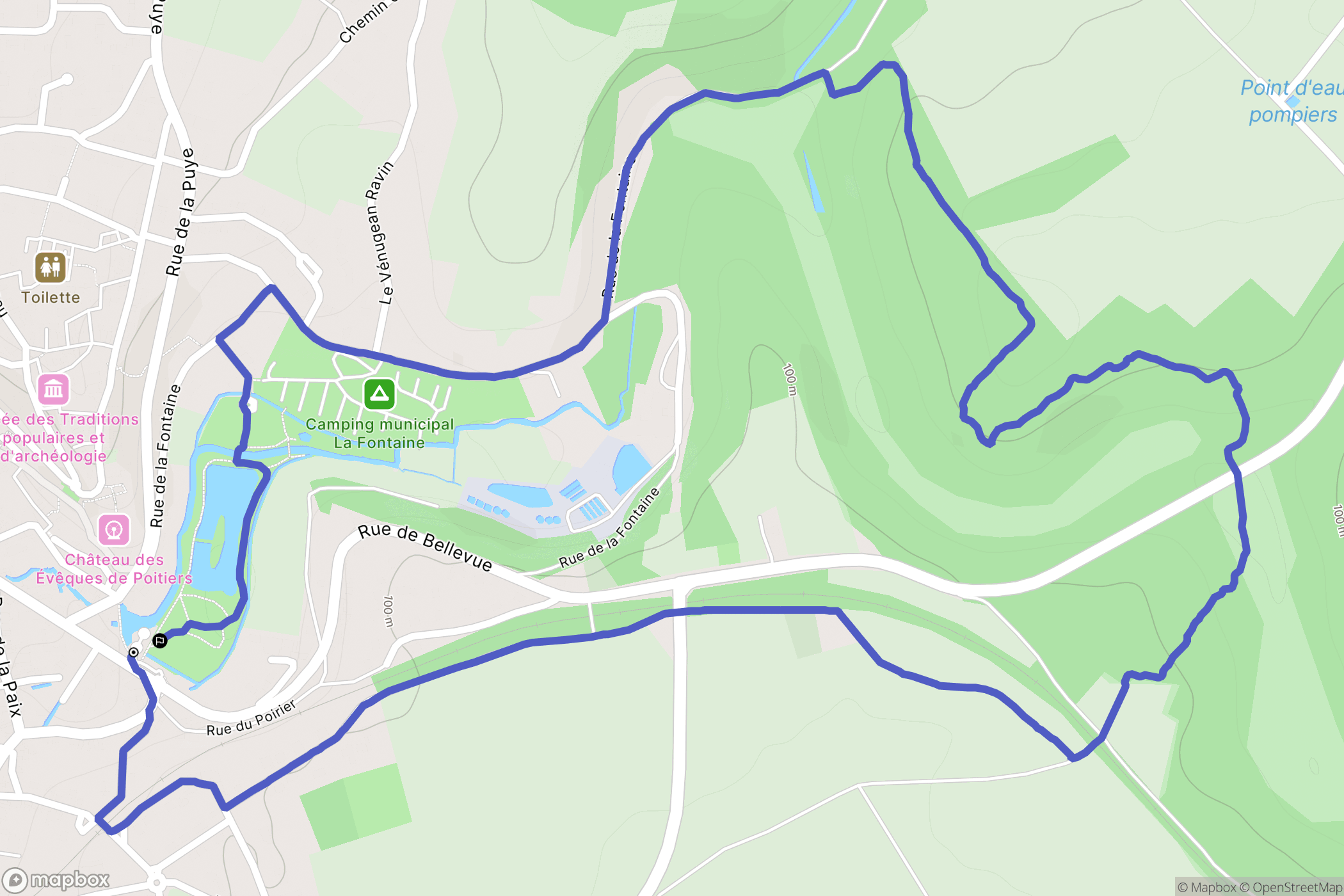 Chauvigny : carte du parcours de randonnée - France