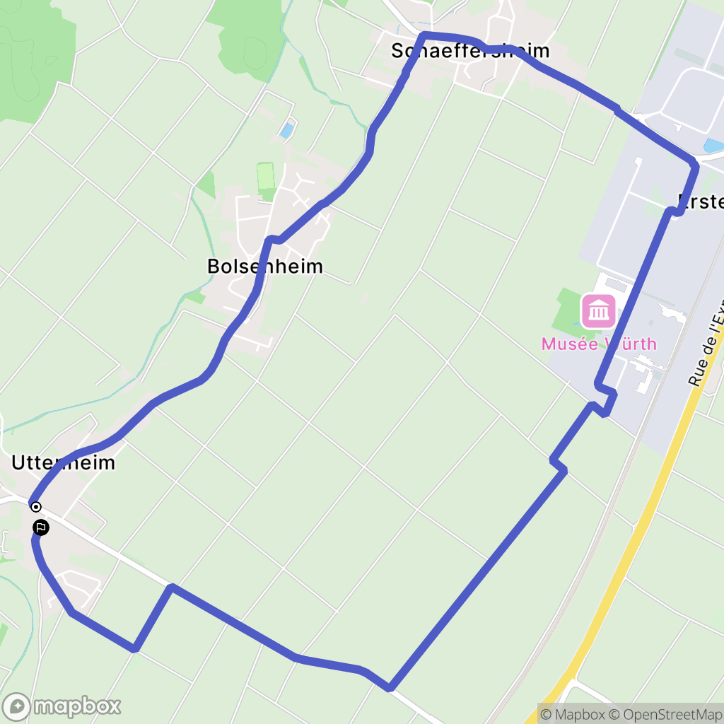 Uttenheim : carte du parcours de randonnée - France