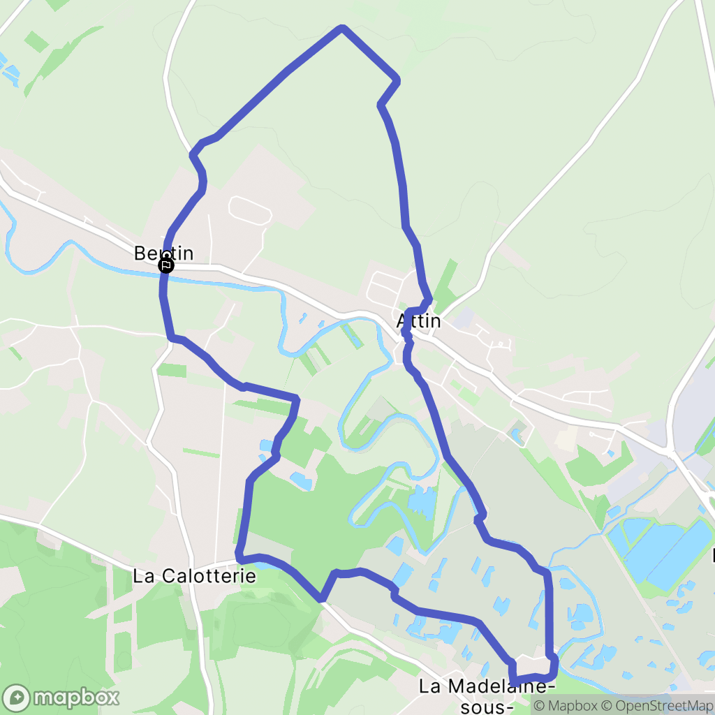 Beutin : carte du parcours de randonnée - France