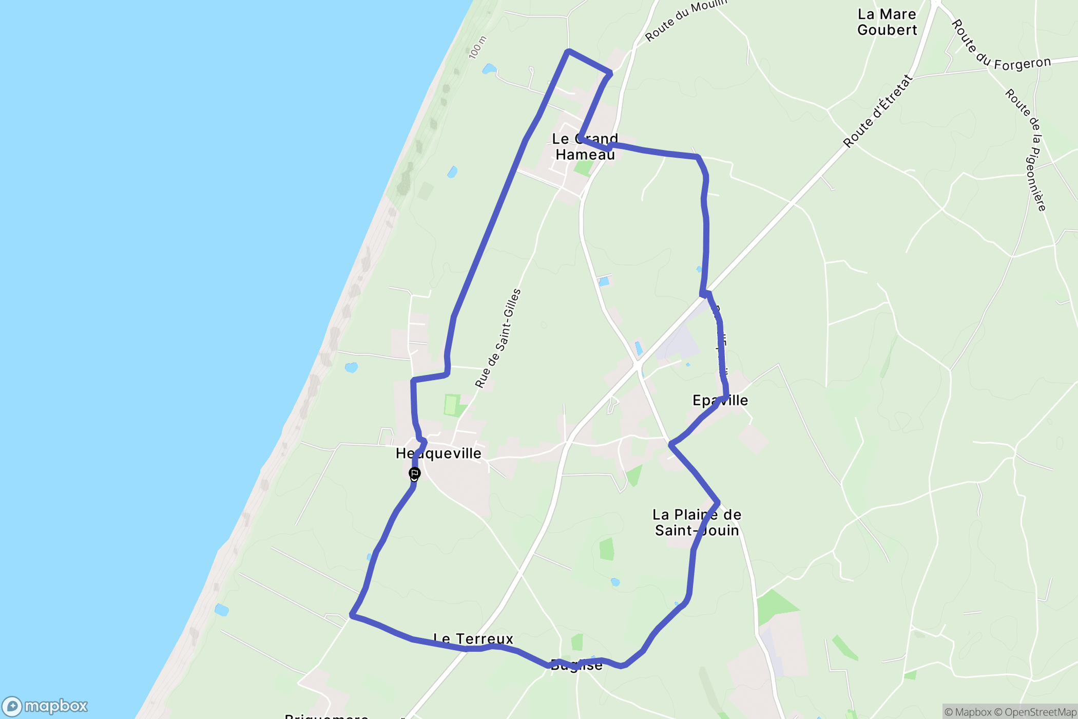 Heuqueville : carte du parcours de randonnée - France