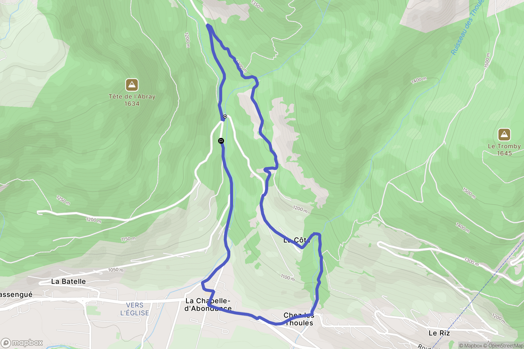 La Chapelle-d'Abondance : carte du parcours de randonnée - France