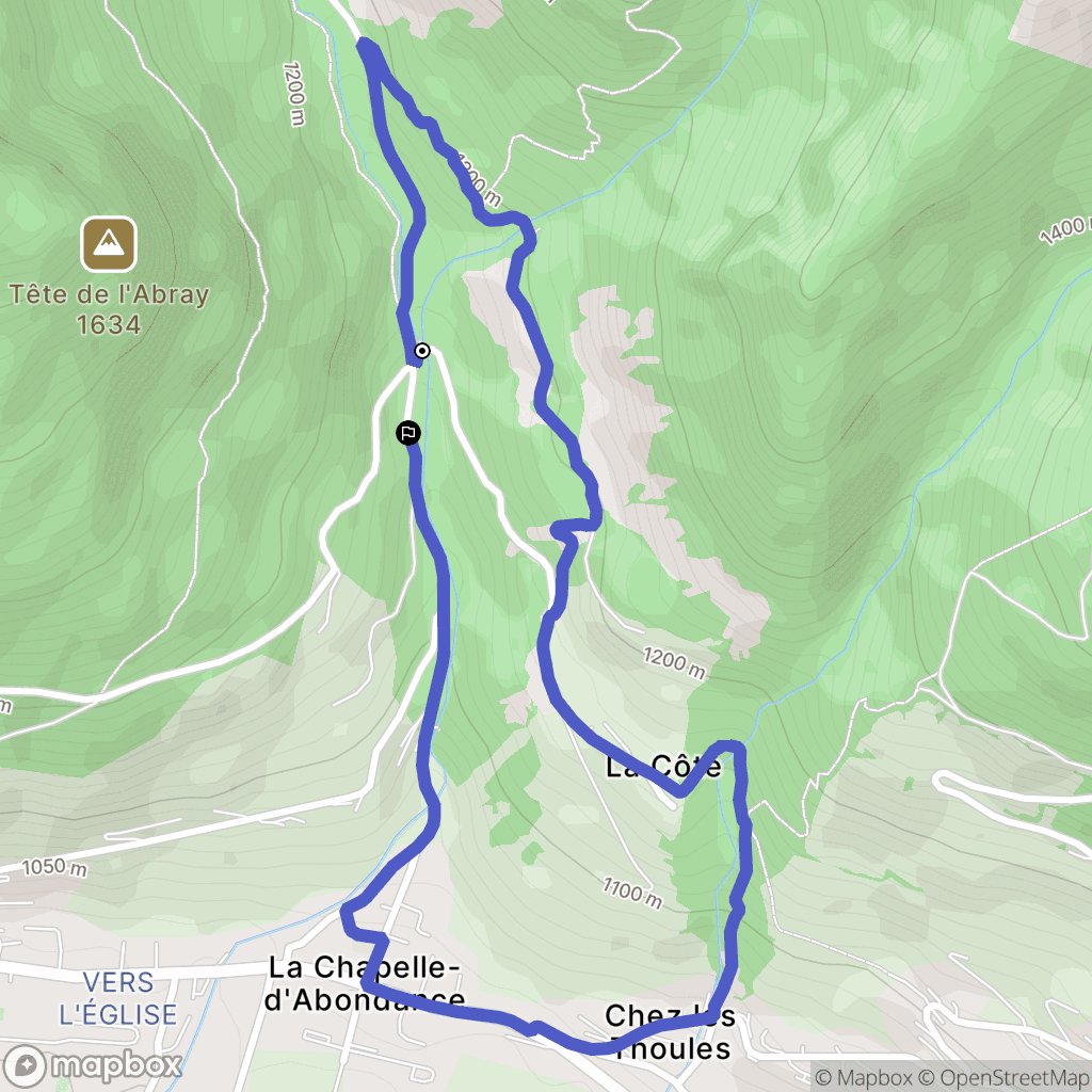 La Chapelle-d'Abondance : carte du parcours de randonnée - France