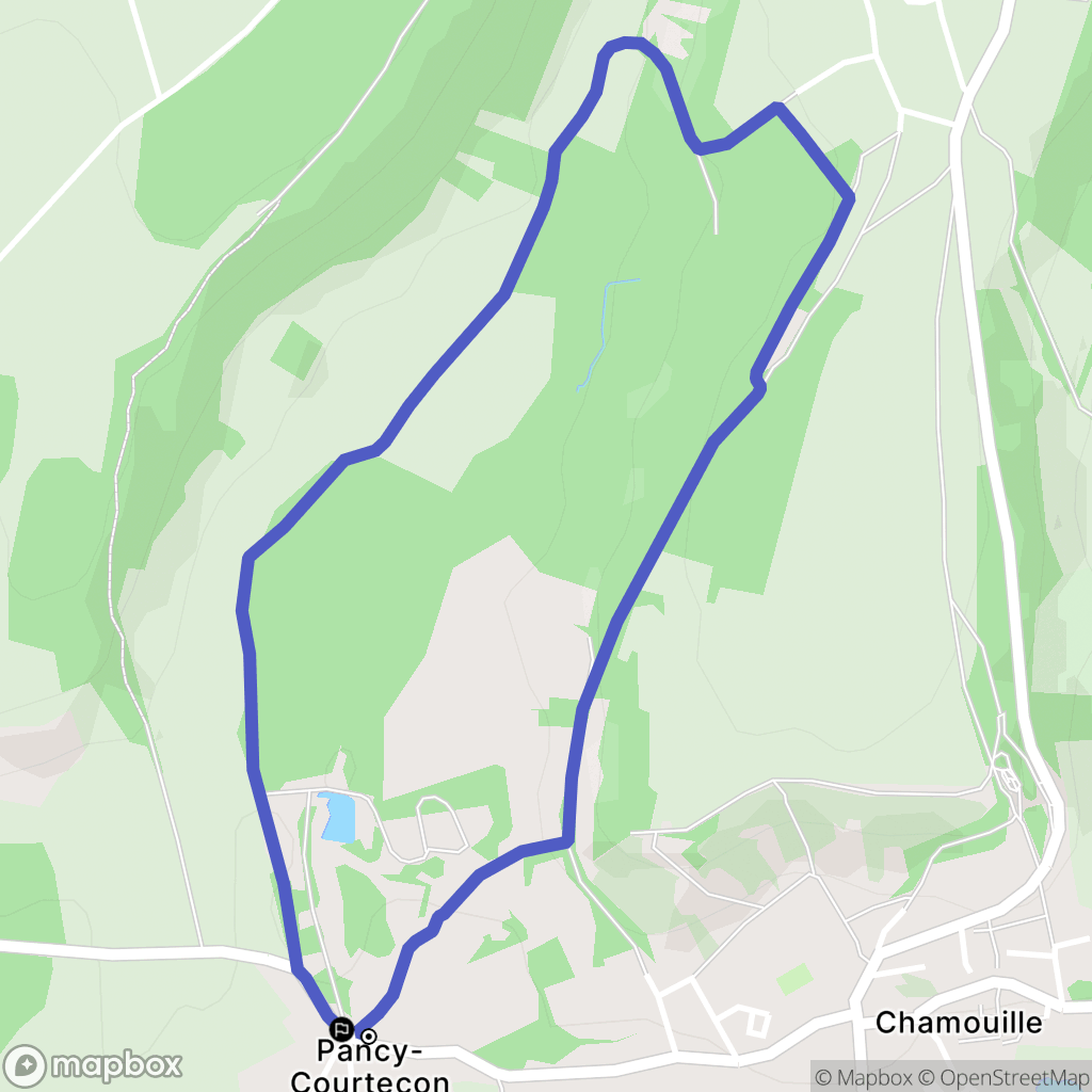 Pancy-Courtecon : carte du parcours de randonnée - France