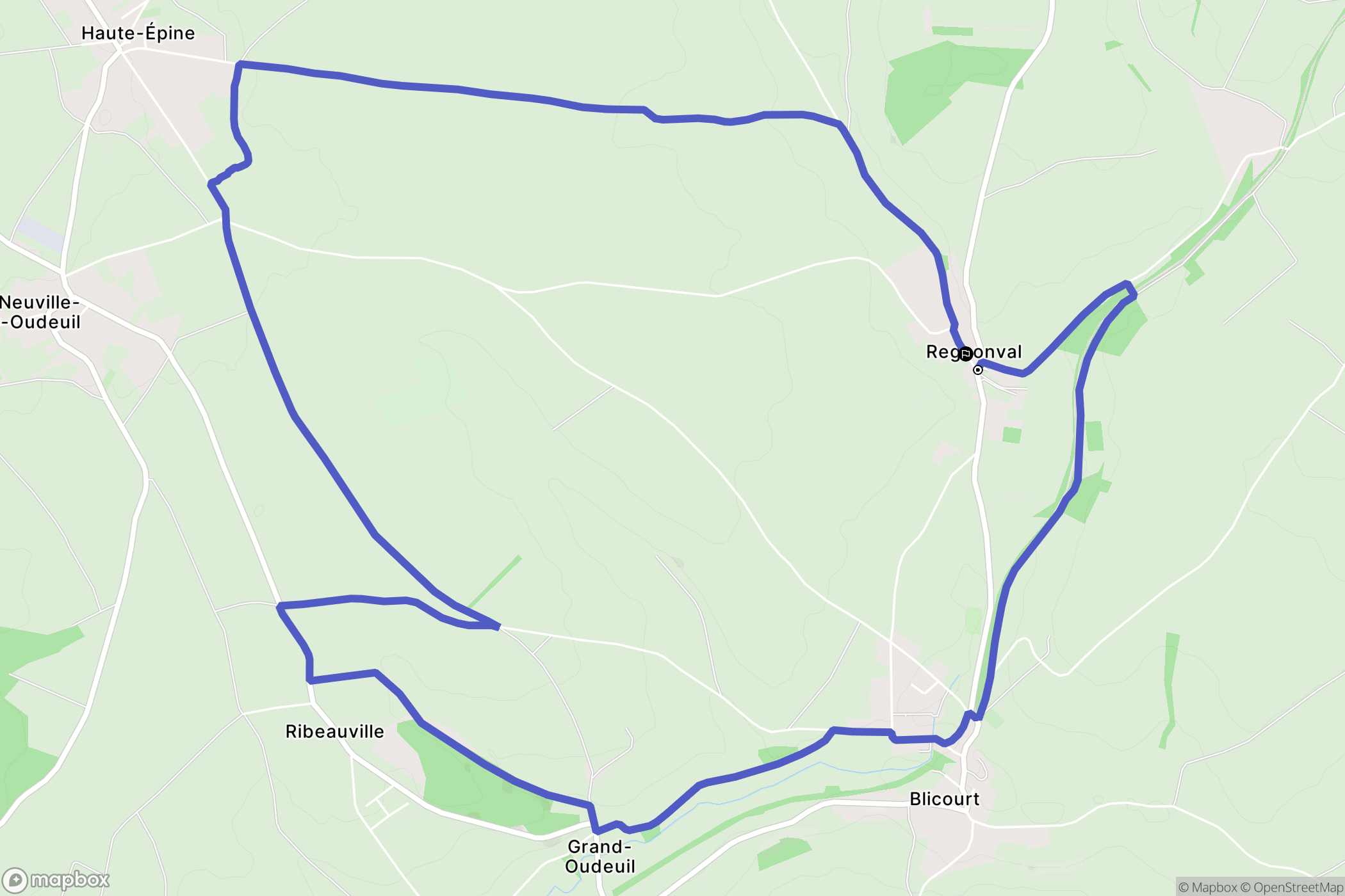 Blicourt : carte du parcours de randonnée - France