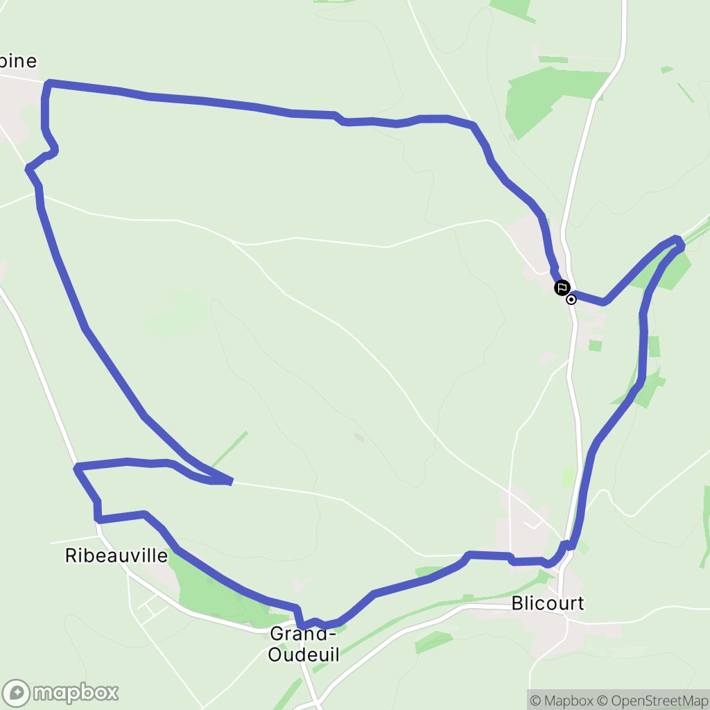Blicourt : carte du parcours de randonnée - France