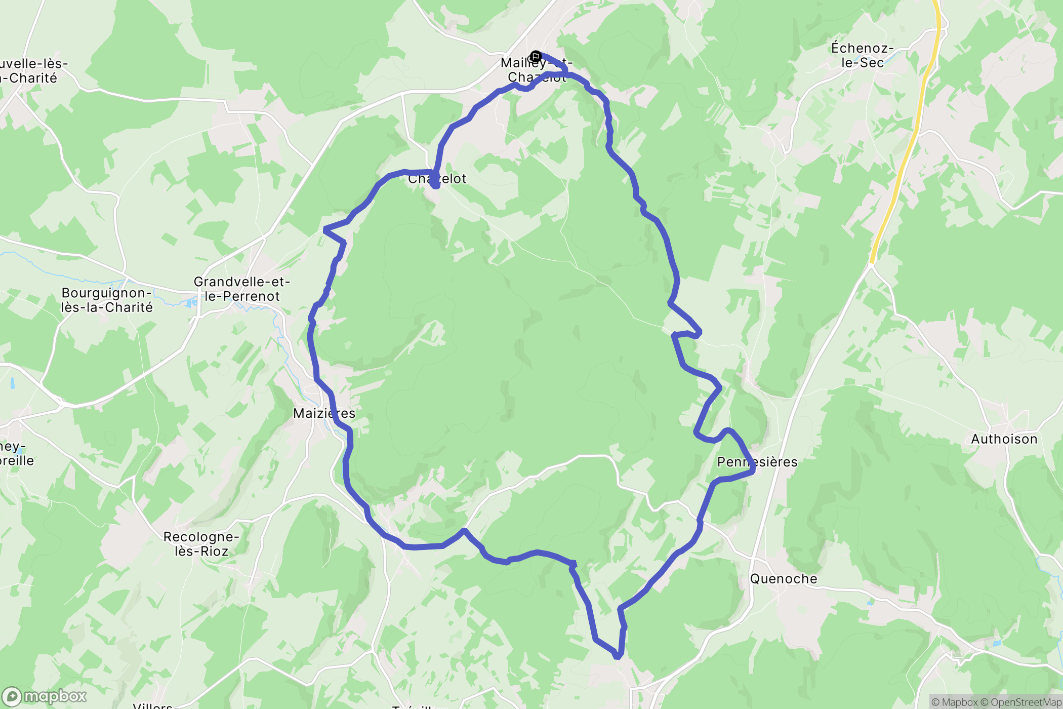 Mailley-et-Chazelot : carte du parcours de randonnée - France