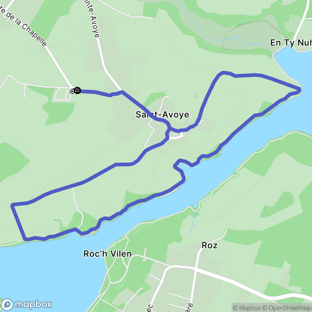Pluneret : carte du parcours de randonnée - France