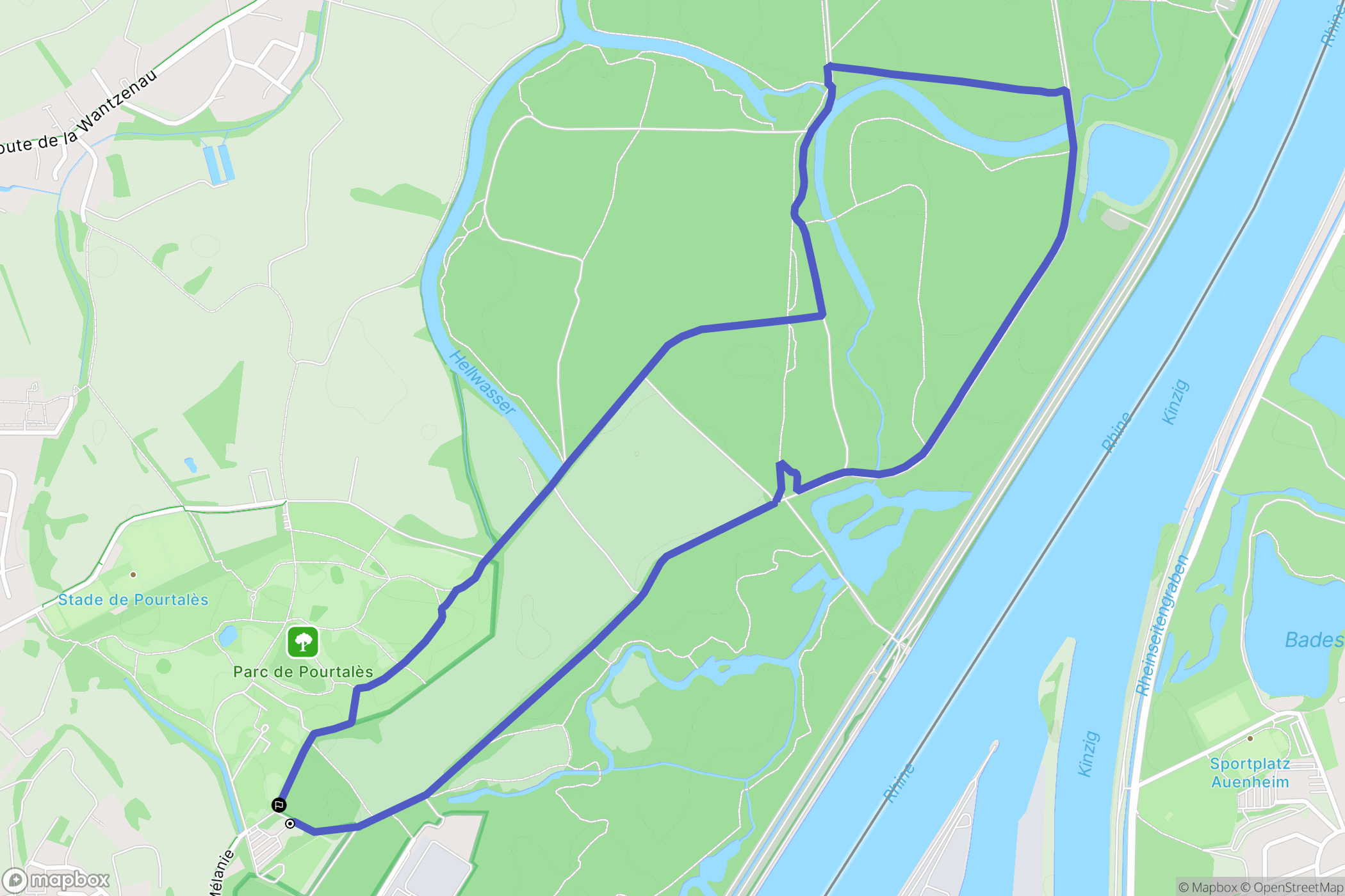 Strasbourg : carte du parcours de randonnée - France