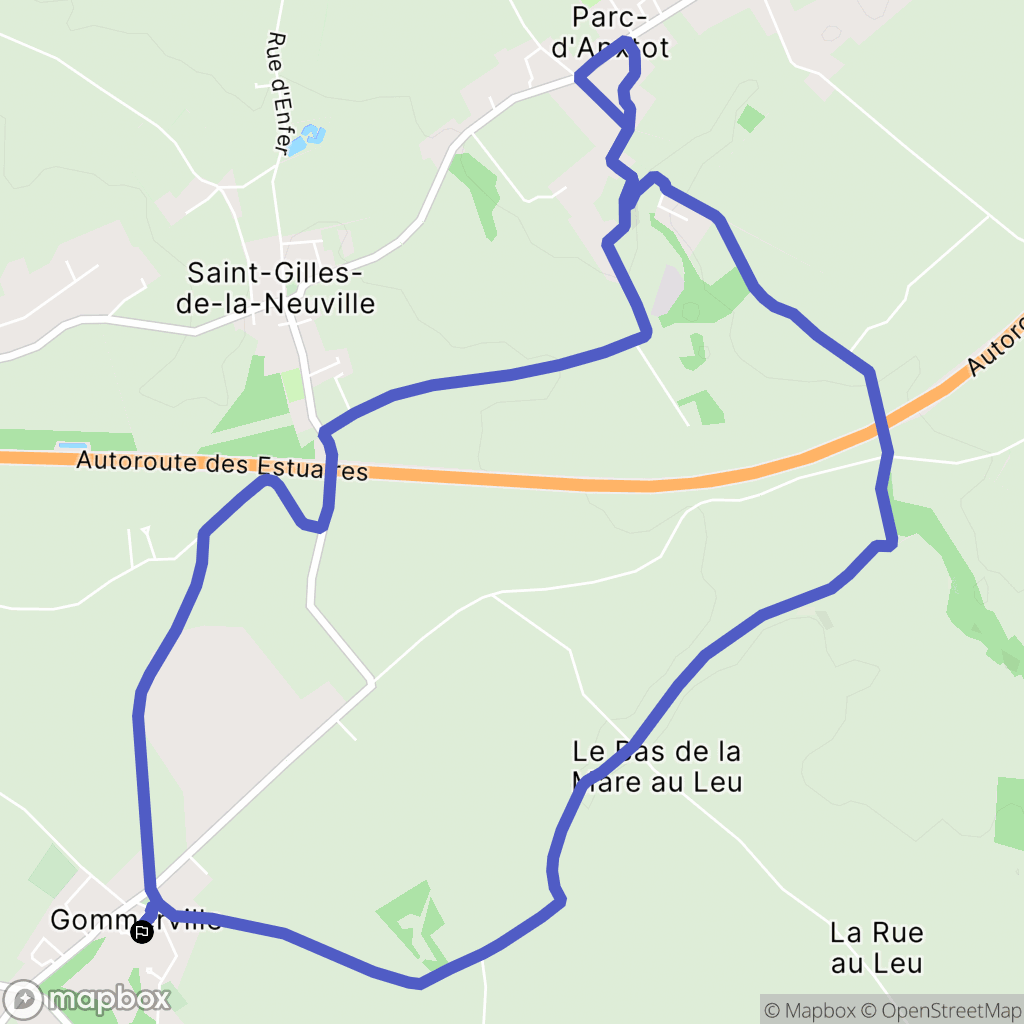 Gommerville : carte du parcours de randonnée - France