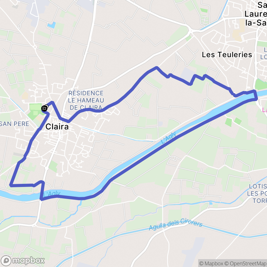 Claira : carte du parcours de randonnée - France