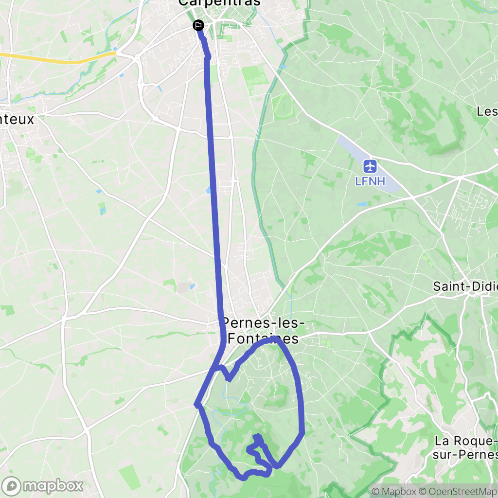Carpentras : carte du parcours de randonnée - France