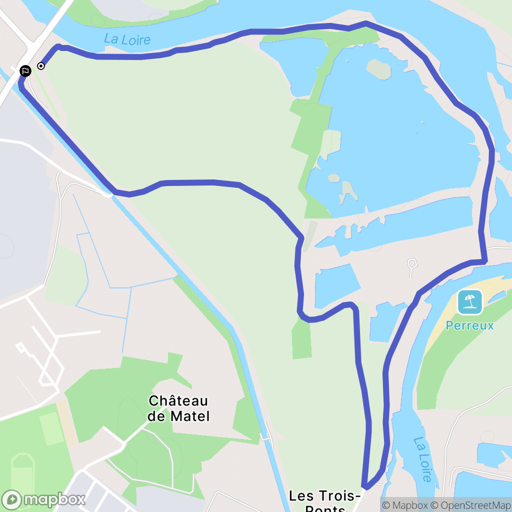 Roanne : carte du parcours de randonnée - France