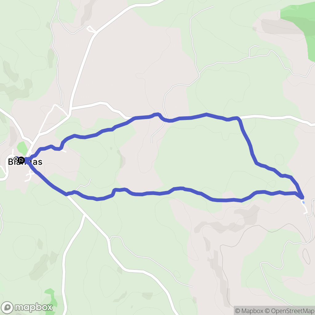 Blandas : carte du parcours de randonnée - France