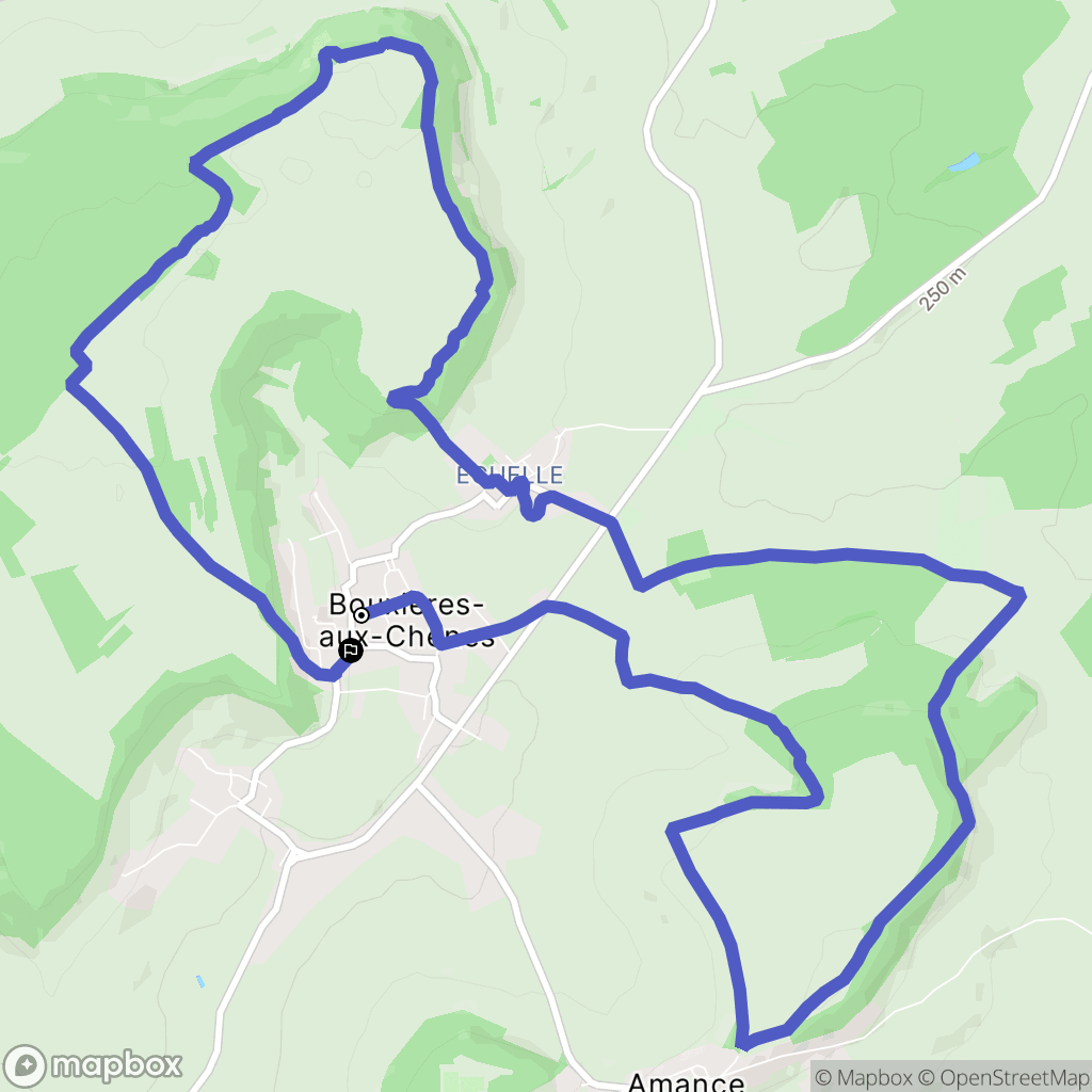 Bouxières-aux-Chênes : carte du parcours de randonnée - France