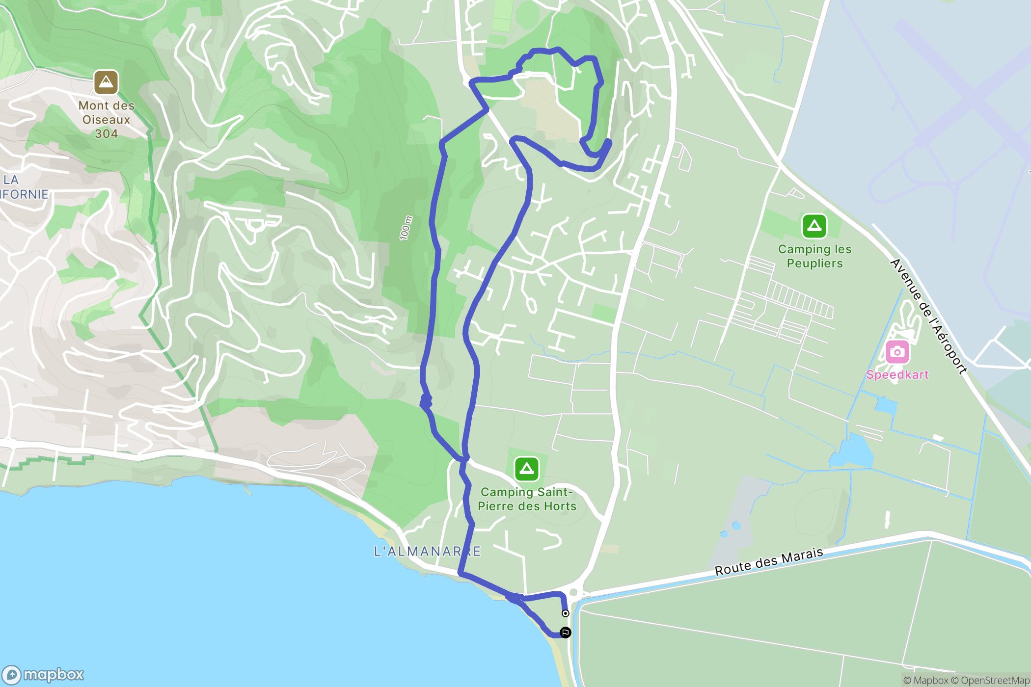 Hyères : carte du parcours de randonnée - France