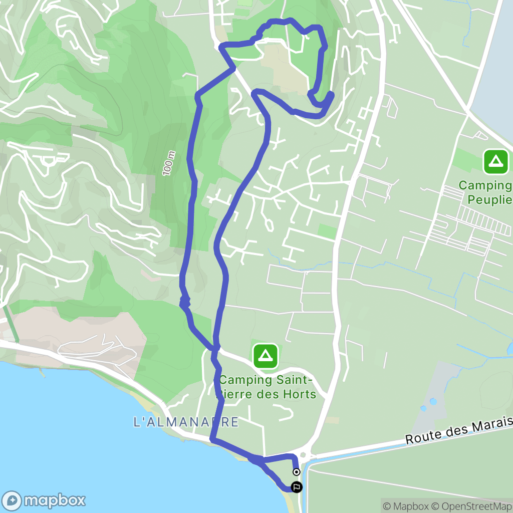 Hyères : carte du parcours de randonnée - France