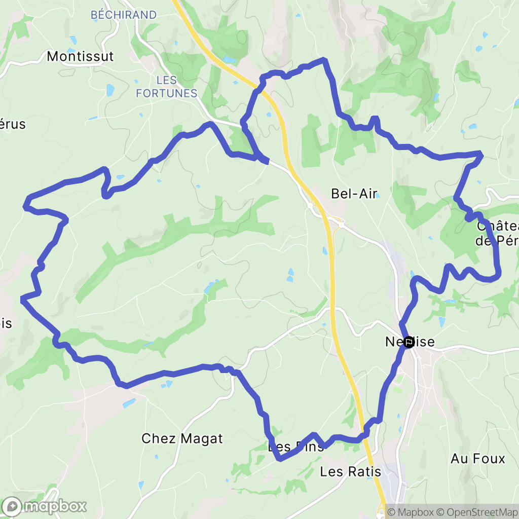 Neulise : carte du parcours de randonnée - France