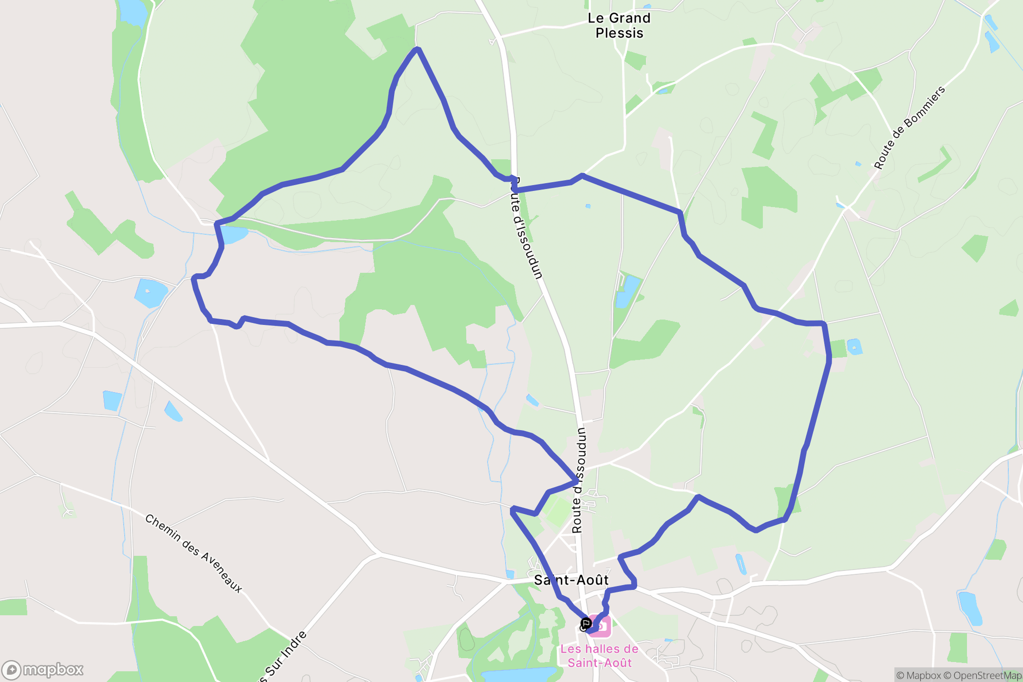 Saint-Août : carte du parcours de randonnée - France
