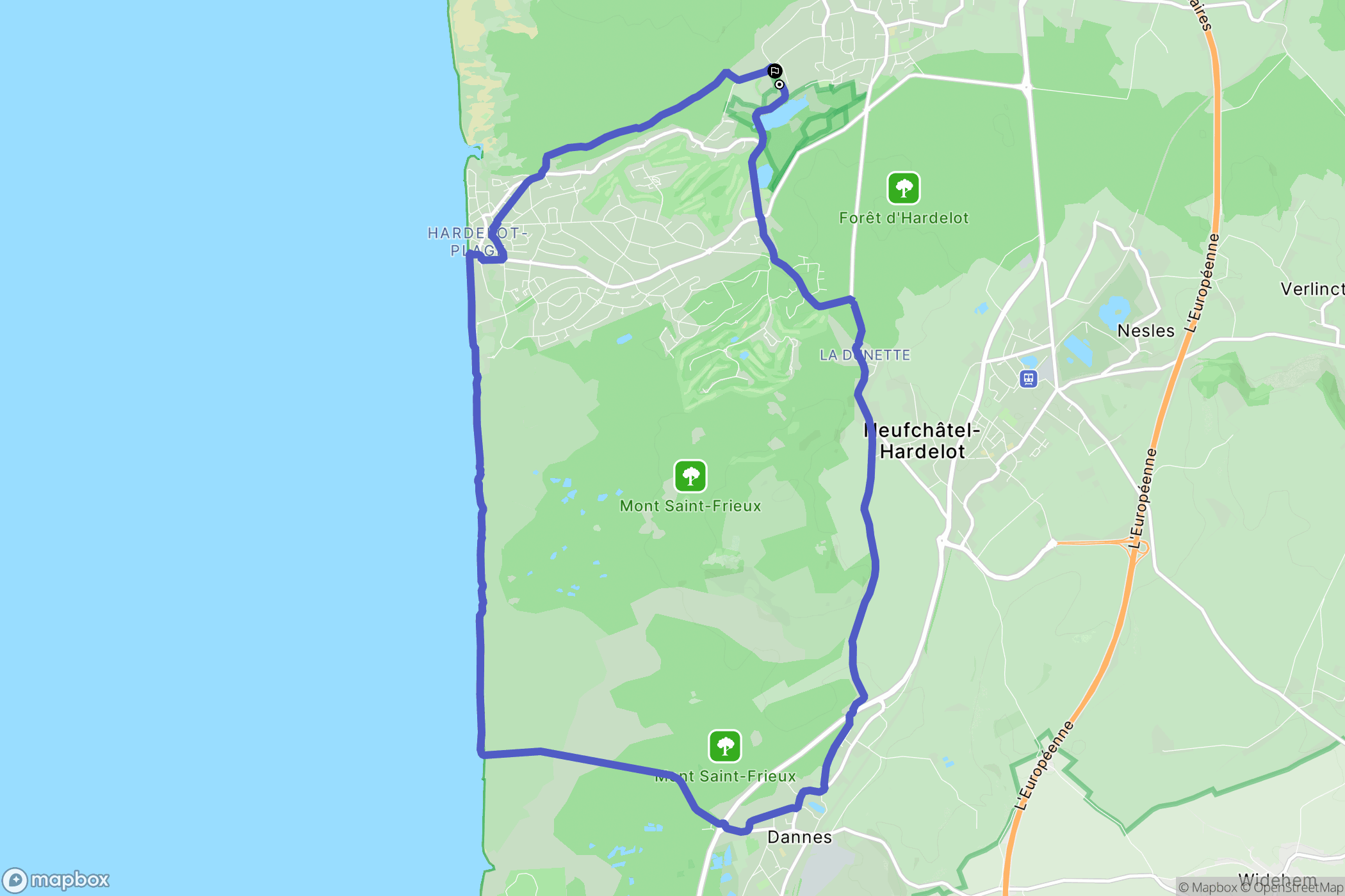 Condette : carte du parcours de randonnée - France