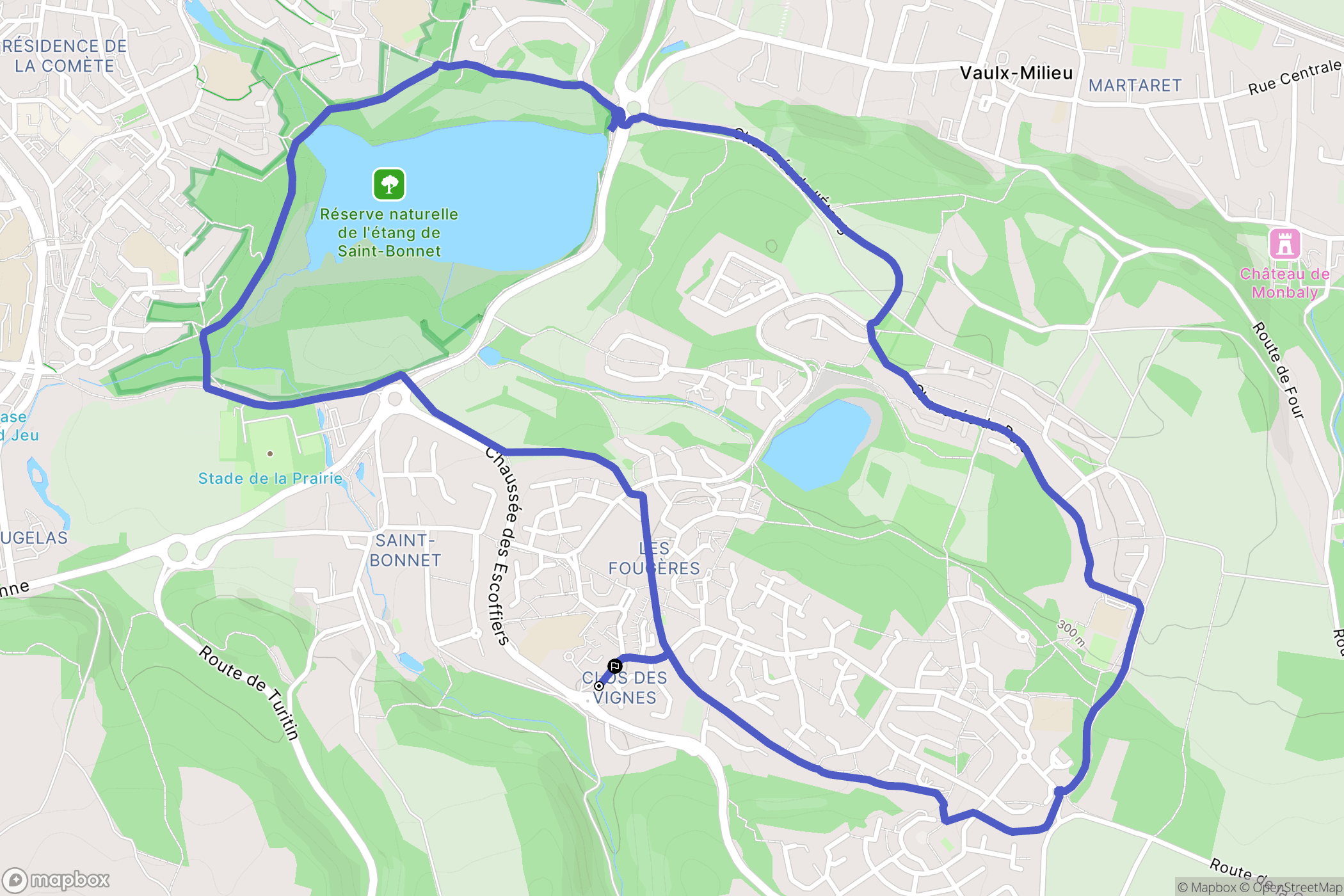 Villefontaine : carte du parcours de randonnée - France
