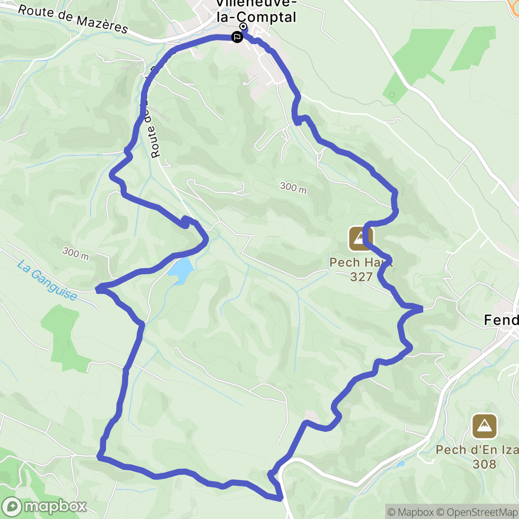 Villeneuve-la-Comptal : carte du parcours de randonnée - France