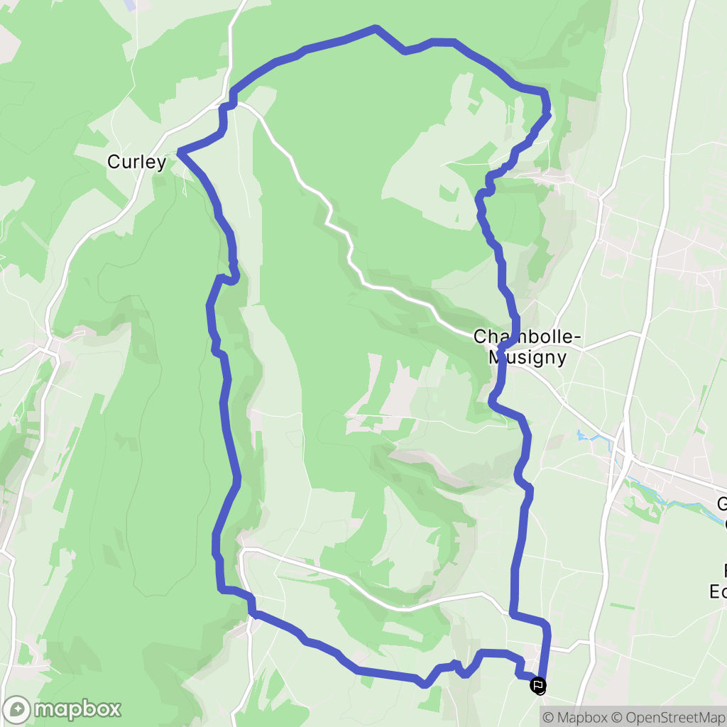Vosne-Romanée : carte du parcours de randonnée - France