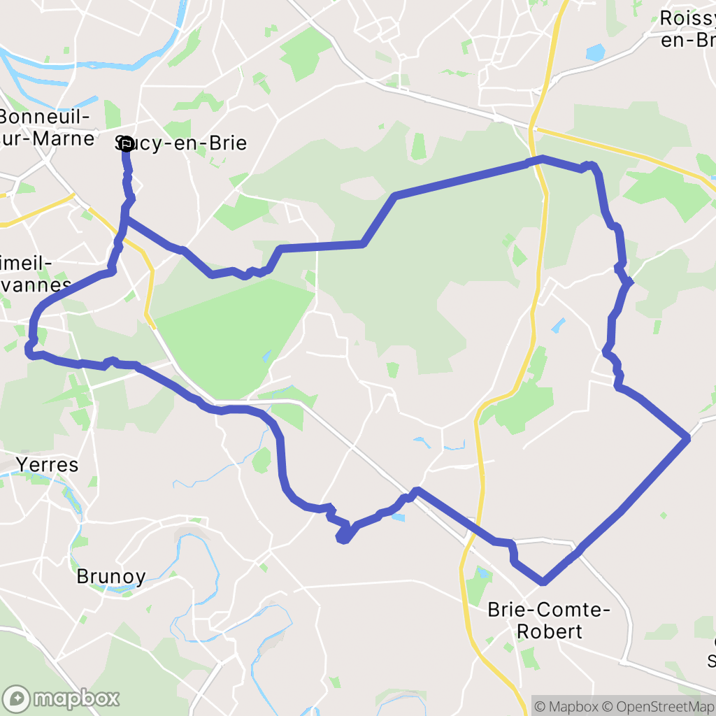 Sucy-en-Brie : carte du parcours de randonnée - France