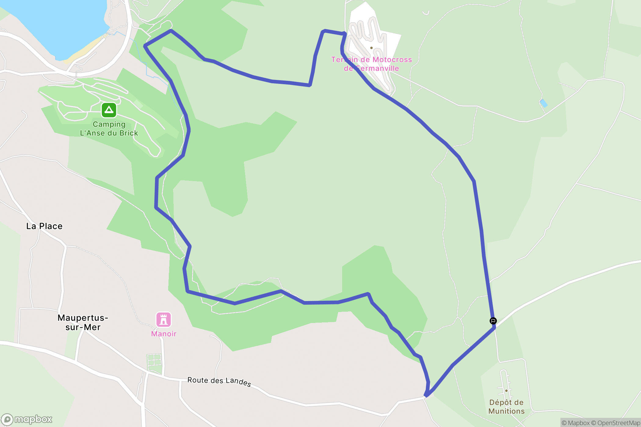 Carneville : carte du parcours de randonnée - France
