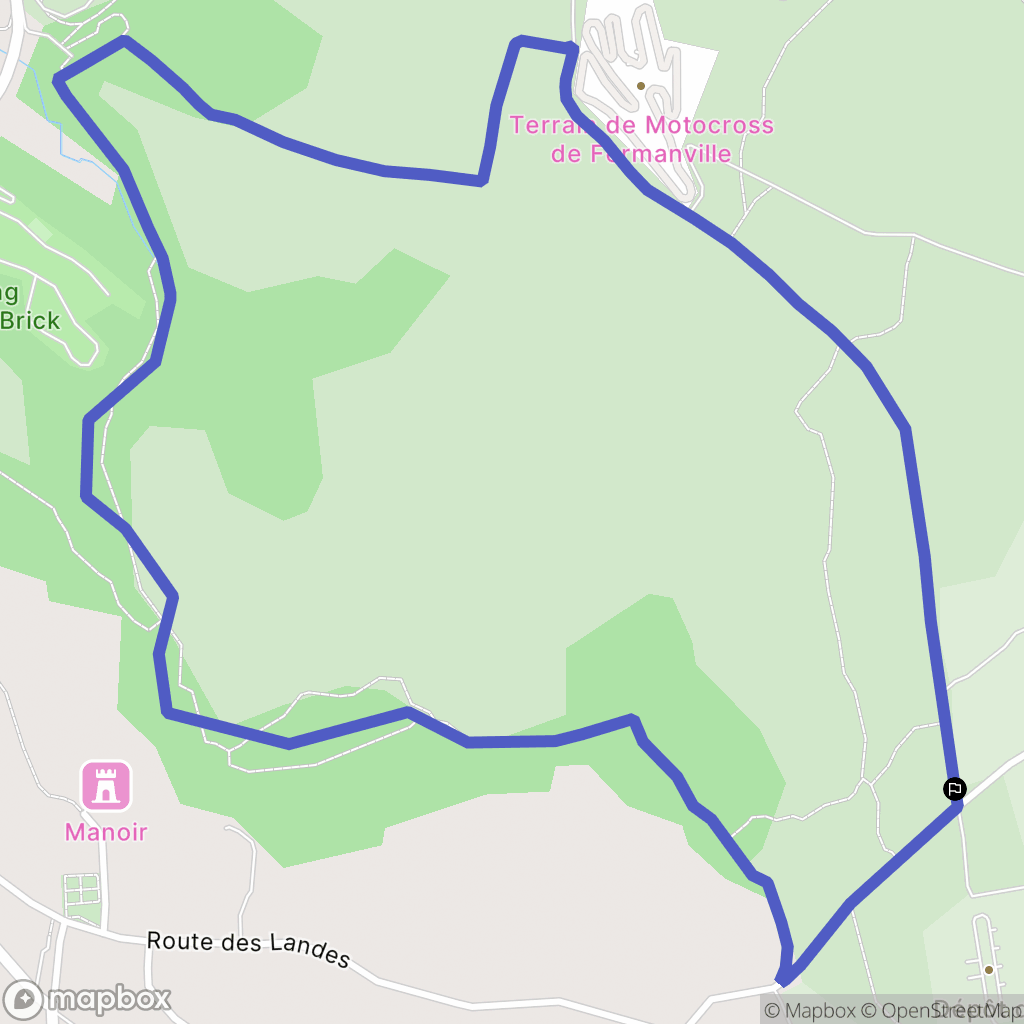 Carneville : carte du parcours de randonnée - France