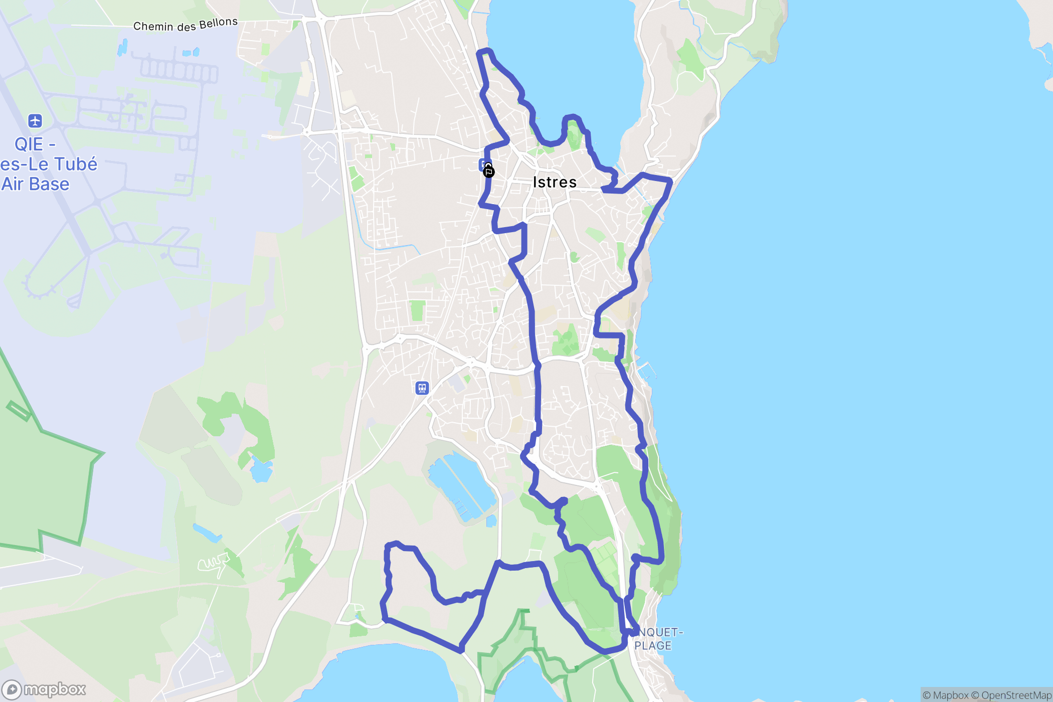 Istres : carte du parcours de randonnée - France