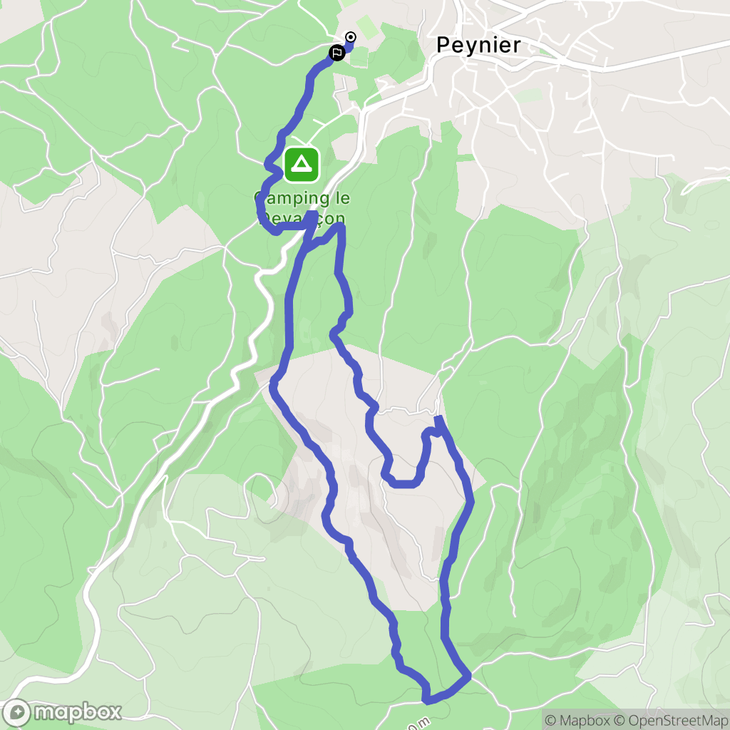 Peynier : carte du parcours de randonnée - France