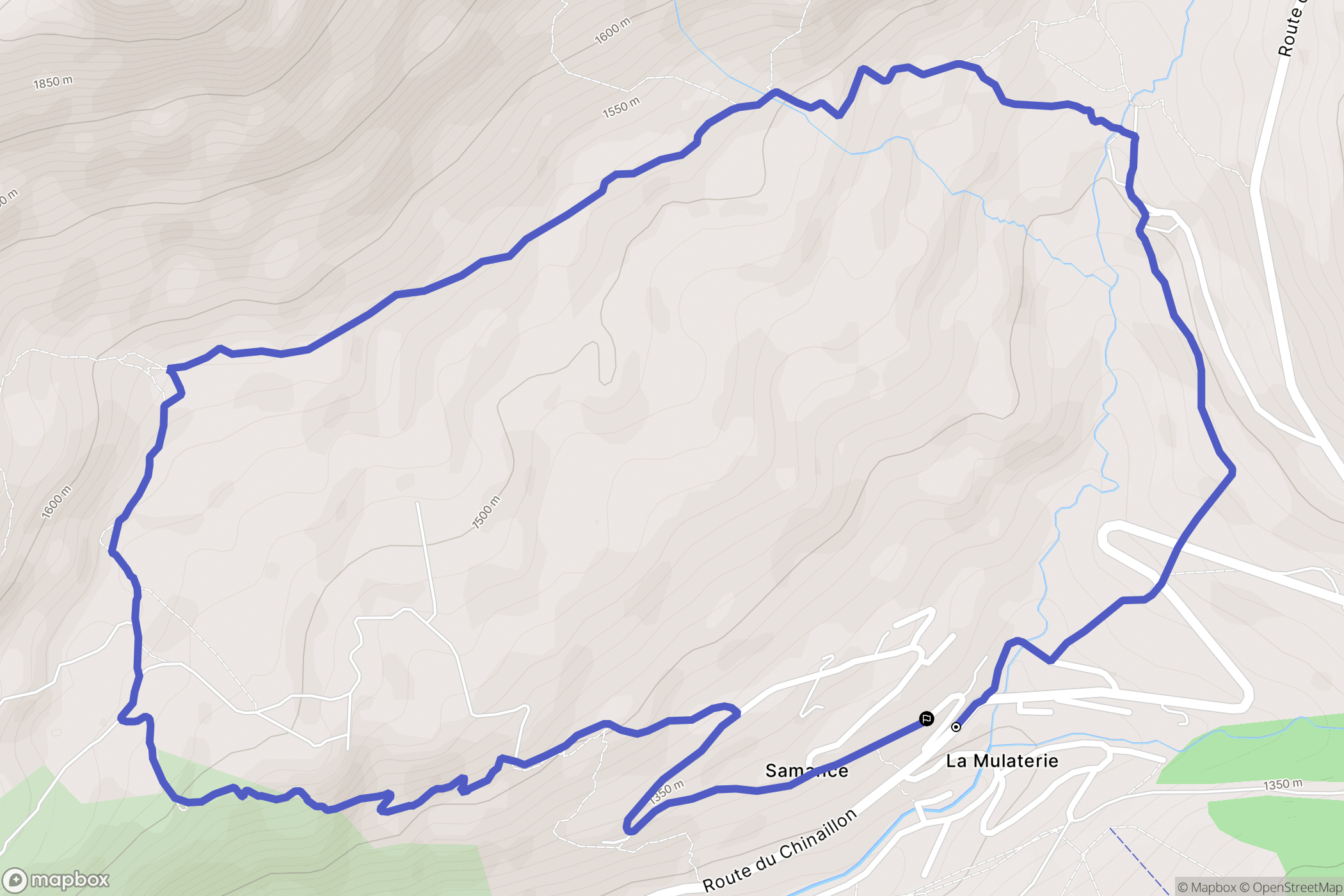 Le Grand-Bornand : carte du parcours de randonnée - France