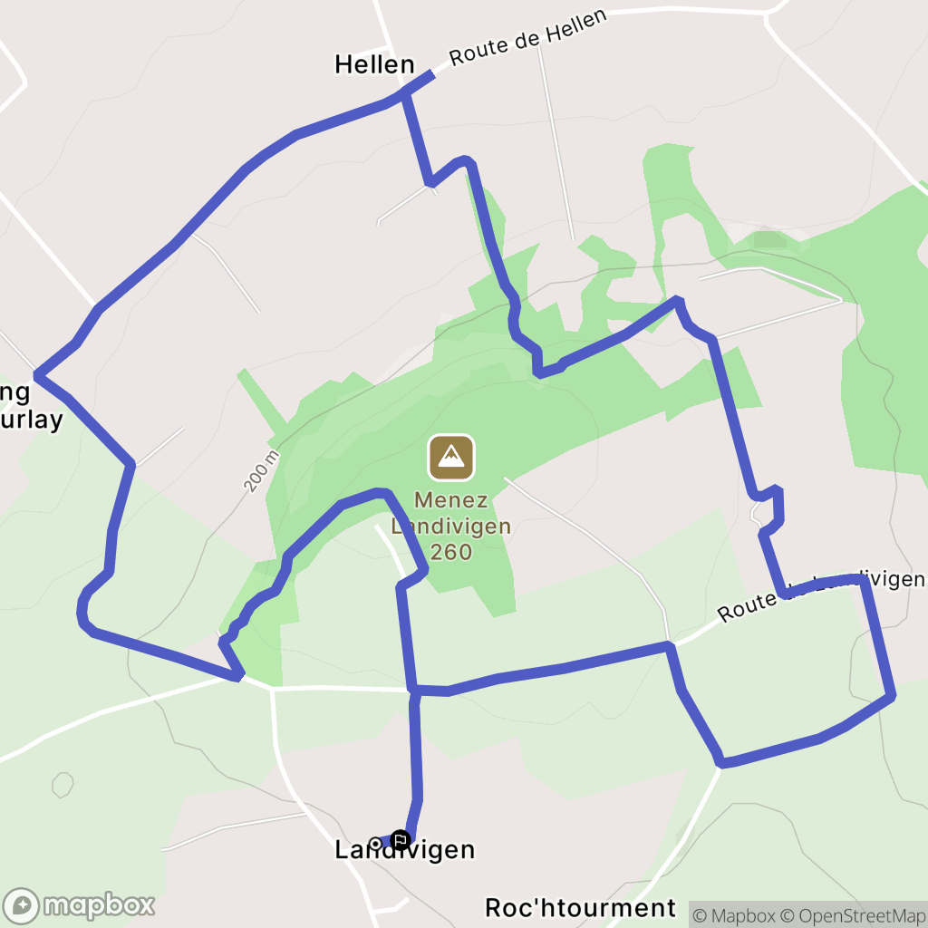 Edern : carte du parcours de randonnée - France